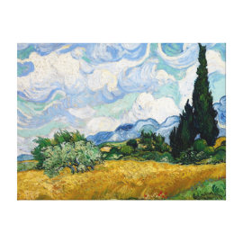 Wheat Field with Cypresses Canvas Gallery Wrap Canvas