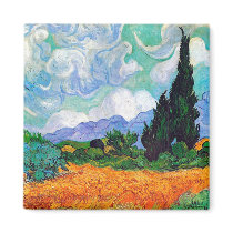Wheat Field with Cypresses, Vincent Van Gogh magnets