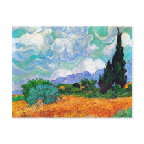 Wheat Field with Cypresses, Vincent Van Gogh postcards by masterpiecesofart Wheat Field with Cypresses, Vincent Van Gogh postcards