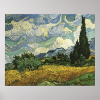 Wheat Field with Cypresses,Vincent Van Gogh Poster