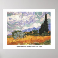 Wheat Field with Cypresses,Vincent Van Gogh Posters