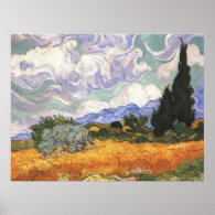 Wheat Field with Cypresses,Vincent Van Gogh Print