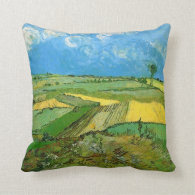 Wheat Fields at Auvers Under Clouded Sky, Vincent Throw Pillow