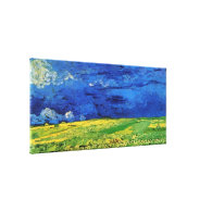 Wheat Fields Under Clouded Sky Van Gogh Canvas Print