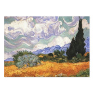 wheat fields with cypresses, Van Gogh Business Card Templates