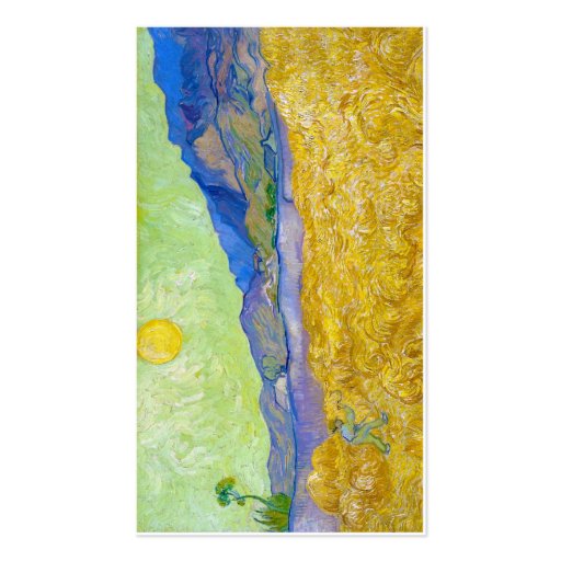Wheat Fields with Reaper at Sunrise Van Gogh Business Card (back side)