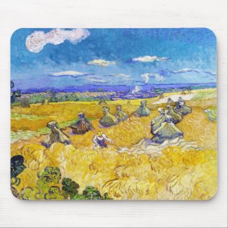 Wheat Fields with Reaper Van Gogh Vincent Mouse Pad