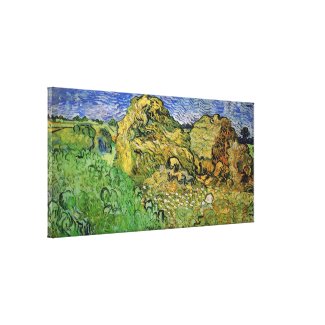 Wheat Fields with Stacks, Vincent van Gogh. Fine i Canvas Prints