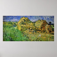 Wheat Fields with Stacks, Vincent van Gogh Poster