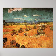 wheat Stacks with Reaper by Vincent van Gogh Posters