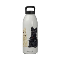 Wheaten & Black Scottish Terriers Water Bottles