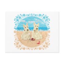 Wheaten Scotties at the Beach Postcards