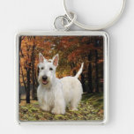 Wheaten Scottish Terrier Autumn Key Chain