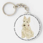 Wheaten Scottish Terrier Ponders Keychain