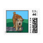 Wheaten Terrier Art:  "Unhappy Camper" Stamp