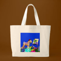 Wheaten Terrier Artist  (Blue Bkgd) bags