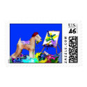 Wheaten Terrier Artist-Blue postage