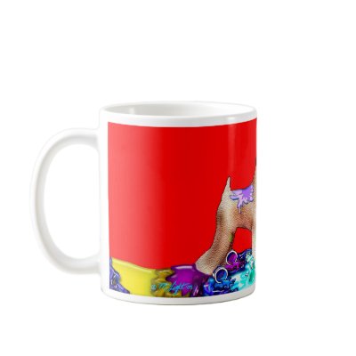 Wheaten Terrier Artist  (Red Bkgd) Mug by wheatenterrier