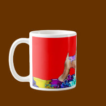 Wheaten Terrier Artist  (Red Bkgd) mugs