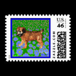 Wheaten Terrier Puppy in Garden stamps
