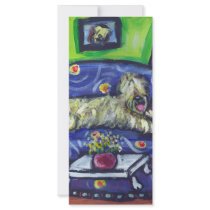 Wheaten Terrier senses smiling moon rack cards