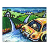 wheaten terrier summer car ride posters