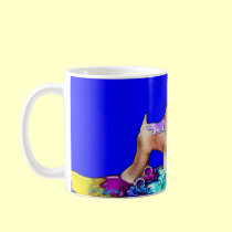 Wheaten Terrier: "The Painter" (Blue) mugs
