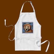WHEATEN TERRIER: WET PUPPY  (Blue Bkgd) aprons