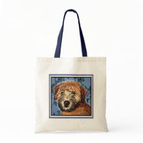 WHEATEN TERRIER: WET PUPPY  (Blue Bkgd) bags