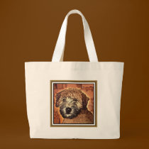 WHEATEN TERRIER: WET PUPPY (Brown Bkgd) bags