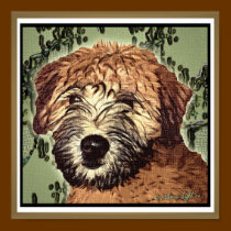 WHEATEN TERRIER: WET PUPPY (Green Bkgd) posters by wheatenterrier WHEATEN TERRIER: WET PUPPY (Green Bkgd) posters