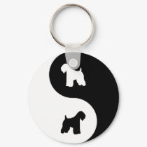 Wheaten Terrier Yin Yang keychains