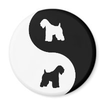 Wheaten Terrier Yin Yang magnets