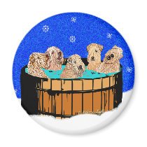 WHEATEN TERRIERS IN HOT TUB magnets