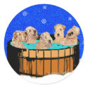WHEATEN TERRIERS IN HOT TUB stickers