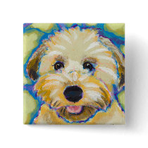 Wheatens Go Beyond Cute fun colorful dog art buttons