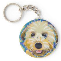 Wheatens Go Beyond Cute fun colorful dog art keychains