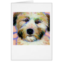 Wheatens Mean Business fun unique dog art painting cards