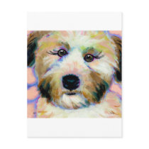 Wheatens Mean Business fun unique dog art painting postcards