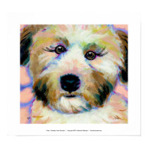 Wheatens Mean Business fun unique dog art painting posters