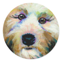 Wheatens Mean Business fun unique dog art painting stickers