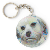 Wheatens Understand Irony fun colorful dog art keychains