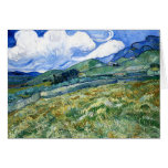 Wheatfield and Mountains, Vincent Van Gogh Card