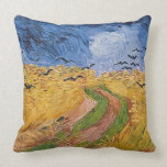 Wheatfield with Crows, 1890 (oil on canvas) Throw Pillows