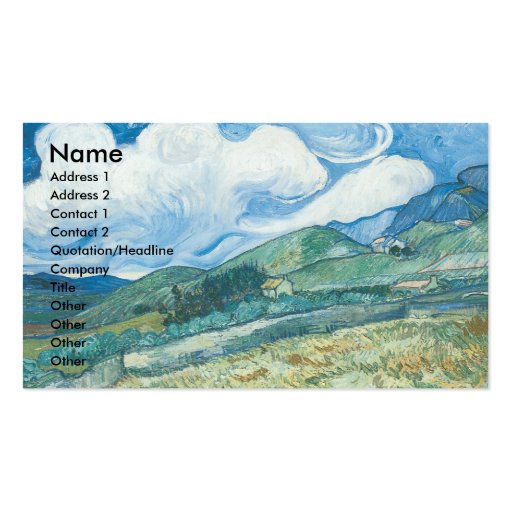 Wheatfields with Mountain in the Background Business Cards (front side)