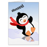 Wheee!  Have Fun With This Cute Black Penguin card