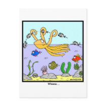 Wheeee: Octopus cartoon Postcard
