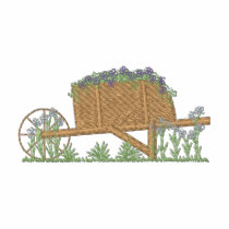 Wheel Barrow with Flowers embroidered shirts