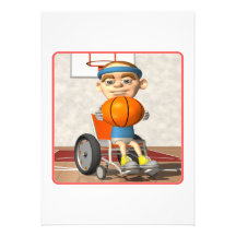 Wheel Chair Basketball Custom Invitation