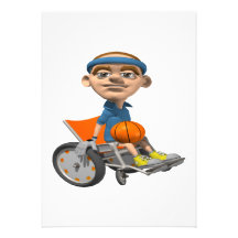 Wheel Chair Basketball Invitations